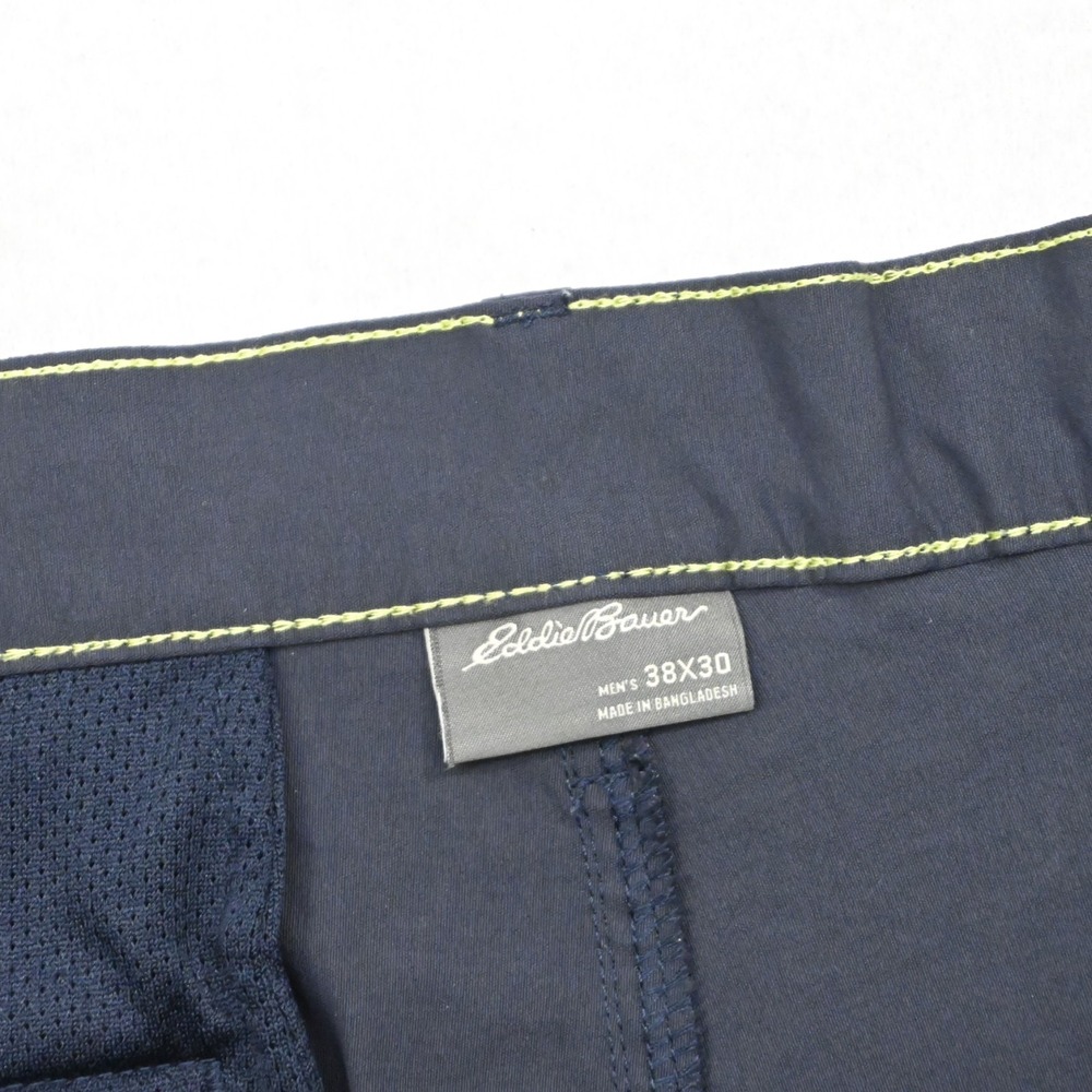 Eddie Bauer Hiking Pants Mens Size 38 x 30 Blue Nylon Stretch Flat Front - Picture 6 of 10